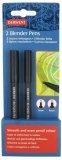 Marker pentru amestec si estompare, 2 buc/set, varf tip glont, 2 si 4 mm, blister, negru Derwent Professional