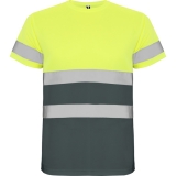 Tricou tehnic Hi-Vis Delta, pentru barbati, Plumb/Galben Fluorescent, Roly