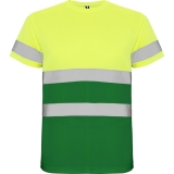 Tricou tehnic Hi-Vis Delta, pentru barbati, Verde Gradina/Galben Fluorescent, Roly