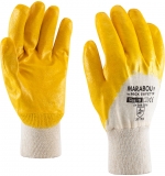 Manusi din bumbac imersate in nitril, Alb murdar / Galben, Rock Safety