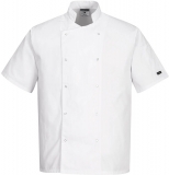 Jacheta bucatar, maneca scurta, alb, egular, Cumbria Chefs, Portwest 