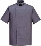 Jacheta bucatar, maneca scurta, gri slate, regular, Cumbria Chefs, Portwest 