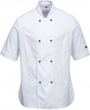 Jacheta bucatar, maneca scurta, pentru femei, alb, regular, Rachel Chefs, Portwest 