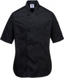 Jacheta bucatar, maneca scurta, pentru femei, negru, regular, Rachel Chefs, Portwest 