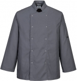 Jacheta bucatar, maneca lunga, gri slate, regular, Suffolk Chefs, Portwest 