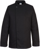 Jacheta bucatar, maneca lunga, negru, regular, Surrey Chefs, Portwest 