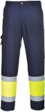 Pantaloni de serviciu Hi-Vis contrast clasa 1, galben/navy, regular, Lightweight, Portwest
