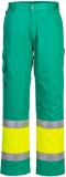 Pantaloni de serviciu Hi-Vis contrast clasa 1, galben/teal, regular, lightweight, Portwest