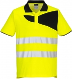 Tricou polo Hi-Vis S/S, galben/negru, regular, PW2, Portwest
