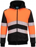 Hanorac de iarna Hi-Vis clasa 1, cu fermoar si gluga, portocaliu/negru, Regular, Portwest