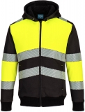 Hanorac de iarna Hi-Vis clasa 1, cu fermoar si gluga, galben/negru, Regular, Portwest