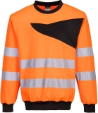 Hanorac Hi-Vis crew neck, portocaliu/negru, regular, PW2, Portwest