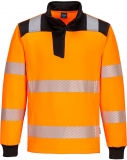 Hanorac Hi-Vis, fermoar 1/4, portocaliu/negru, regular, PW3, Portwest