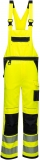 Pantaloni cu pieptar Hi-Vis, galben/negru, regular, PW3, Portwest