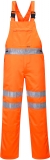 Pantaloni cu pieptar Hi-Vis Poli-bumbac, portocaliu, regular, Portwest