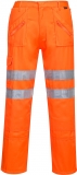 Pantaloni Hi-Vis, portocaliu, regular, Rail Action, Portwest