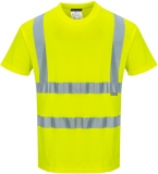 Tricou cu maneci scurte Hi-Vis, galben, regular, Cotton Comfort, Portwest