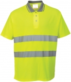 Tricou polo Hi-Vis s/s, galben, regular, Cotton Comfort, Portwest
