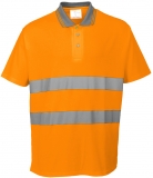Tricou polo Hi-Vis s/s, portocaliu, regular, Cotton Comfort, Portwest