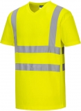 Tricou Hi-Vis cu anchior, cu insertii de plasa, galben, regular, Cotton Comfort, Portwest
