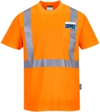 Tricou Hi-Vis cu buzunar, portocaliu, L, regular, Portwest