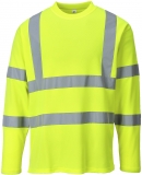 Tricou cu maneci lungi Hi-Vis, galben, regular, Cotton Comfort, Portwest