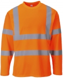 Tricou cu maneci lungi Hi-Vis, portocaliu, regular, Cotton Comfort, Portwest