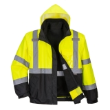 Jacheta bomber Hi-Vis 3-in-1, galben/negru, regular, Contrast Premium, Portwest
