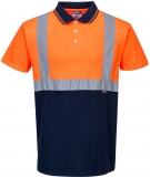 Tricou polo Hi-Vis, portocaliu/navy, regular, two tone, Portwest