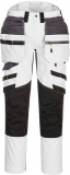 Pantaloni Hi-Vis cu buzunare Holster, alb/gri, regular, DX4, Portwest