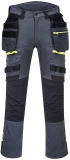 Pantaloni Hi-Vis cu buzunare Holster, gri metalic, regular, DX4, Portwest