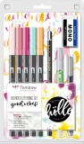 Markere caligrafice Watercoloring good vibes, 9/set Tombow