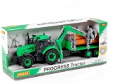 Tractor cu remorca lemne Progresso, 40x11.5x17  cm, Polesie