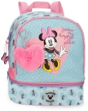 Ghiozdan gradinita fete, Disney Minnie Mouse My happy place, compartiment termic, multicolor