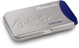 Patroane cerneala premium Edelstein in caseta metalica, albastru Sapphire, 6 bucati/set, Pelikan