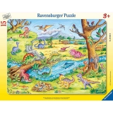 Puzzle Tip Rama Dinozauri, 15 Piese Ravensburger