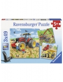 Puzzle Masinarii, 3X49 Piese Ravensburger