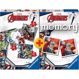 Puzzle + Joc Memory Avengers, 25/36/49 Piese Ravensburger