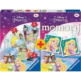 Puzzle + Joc Memory Printesele Disney, 25/36/49 Piese Ravensburger