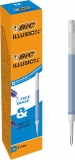 Rezerve Roller BIC Illusion, gel termosensibil, albastru, 0.7mm, 12 buc/set