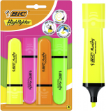 Evidentiator BIC, Highlighter Flat, culori neon asortate, 4 buc/set