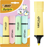 Evidentiator BIC, Highlighter Flat, culori pastel asortate, 4 buc/set