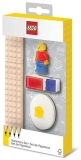 Set LEGO cu o minifigurina, 4 creioane, 1 topper, 1 ascutitoare