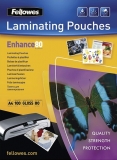 Folii laminare 80 microni Fellowes A4, spate adeziv, Enhance 100 buc/set