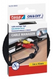 Banda arici cabluri 5 m x 10 mm negru Tesa