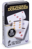 Joc de societate Domino, 6 culori, in cutie de metal Spin Master