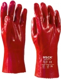 Manusi rezistente la substante chimice imersate in PVC, marime: 45, Rosu, Rock Safety