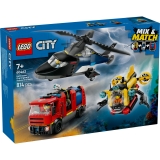 Elicopter, camion de pompieri si submarin remixate 60462 LEGO City