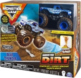 Masina de jucarie macheta Thunder Blue set camioneta cu nisip kinetic Monster Jam Spin Master