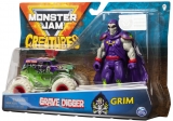 Masina de jucarie Macheta Groparul si figurina Grim Monster Jam Spin Master